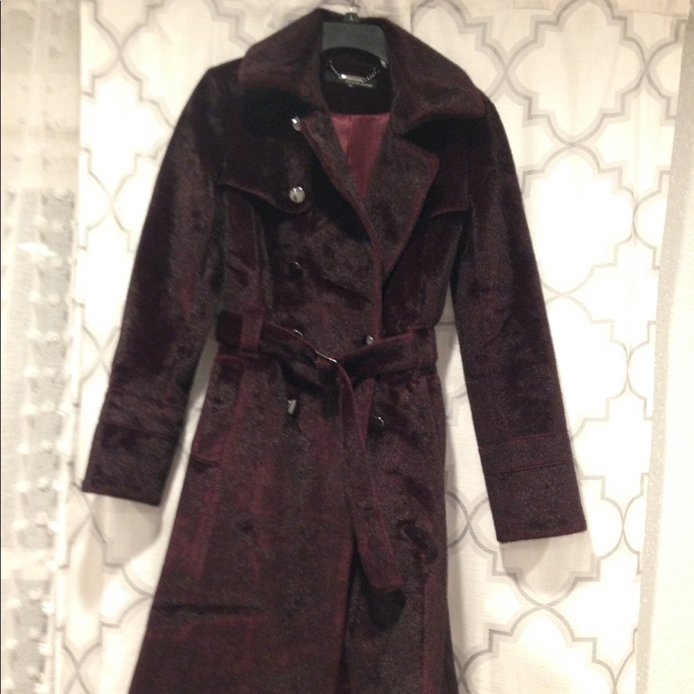 Cherry red and burgundy coat size 0-2